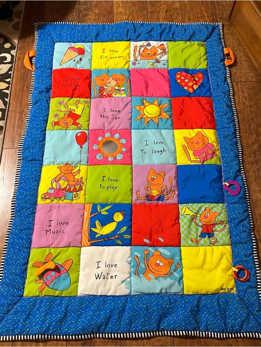 Colorful Baby Play Quilt - Patchwork Animal & Activity Squares